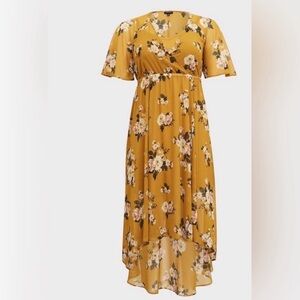 NWT Torrid Hi-Low Yellow Floral Dress